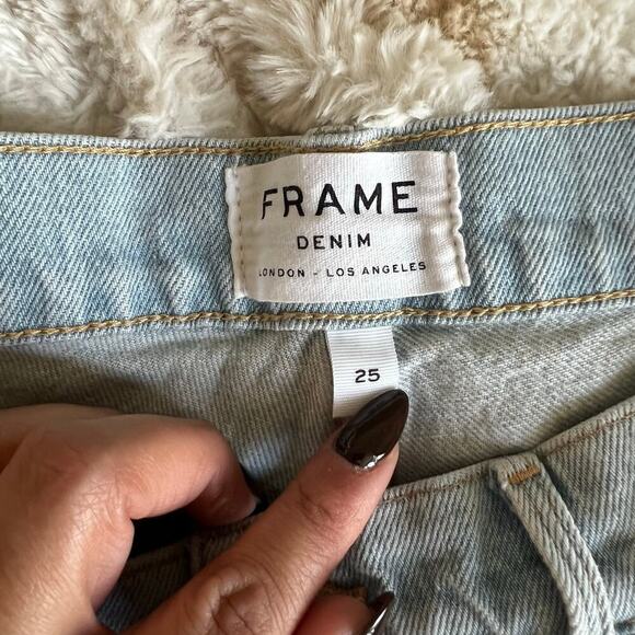 Frame Women’s Le Garçon Distressed Jeans Light Wash Size 25 Contemporary Chic - Picture 4 of 10